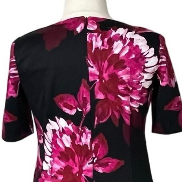 Roz & Ali Sheath Dress Short Sleeves Black Pink Floral Women’s Plus Size 14 - Picture 8 of 10